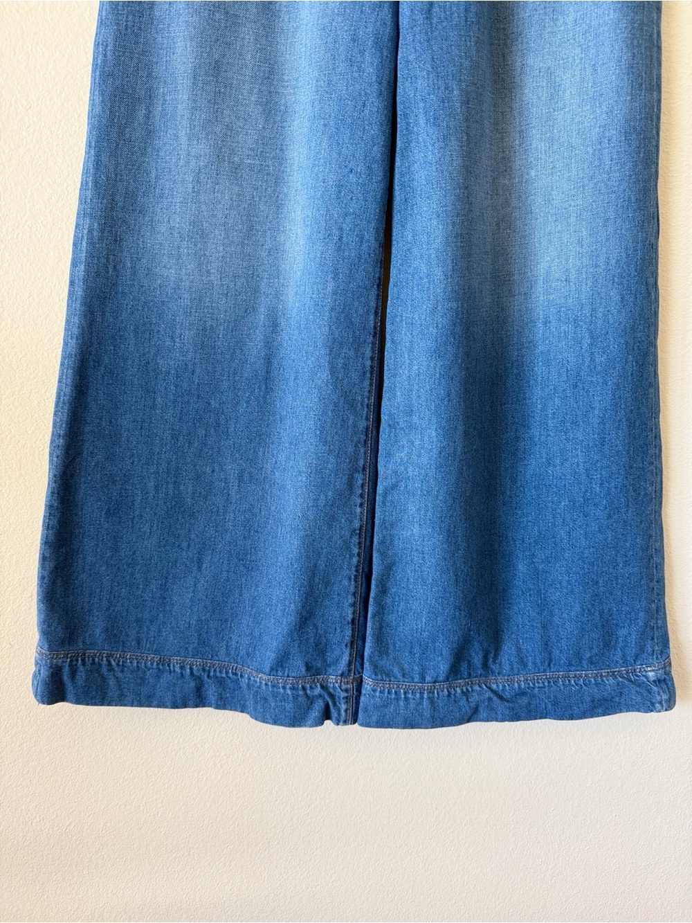 Weekend Max Mara 100% Cotton Wide Leg Denim Pants - Picture 7 of 12